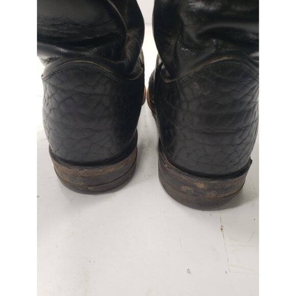 Justin 3187 Men's Black Classic Roper Style Bullhide Leather Boots Size 11E - Picture 8 of 10